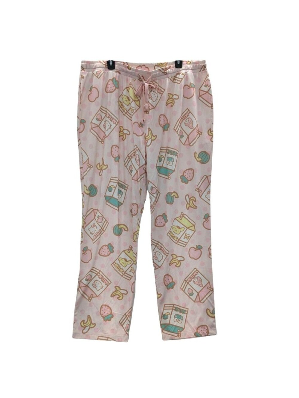 Hello Kitty Milk Print Pajama Pants Pastel Kawaiia Y2K Lounge Relaxation Plus 2X